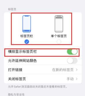 海城iPhone授权维修分享Safari浏览器如何切换标签栏位置 